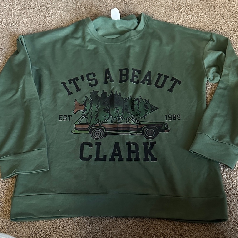Green Graphic Sweatshirt Christmas vacation holiday sweatshirt